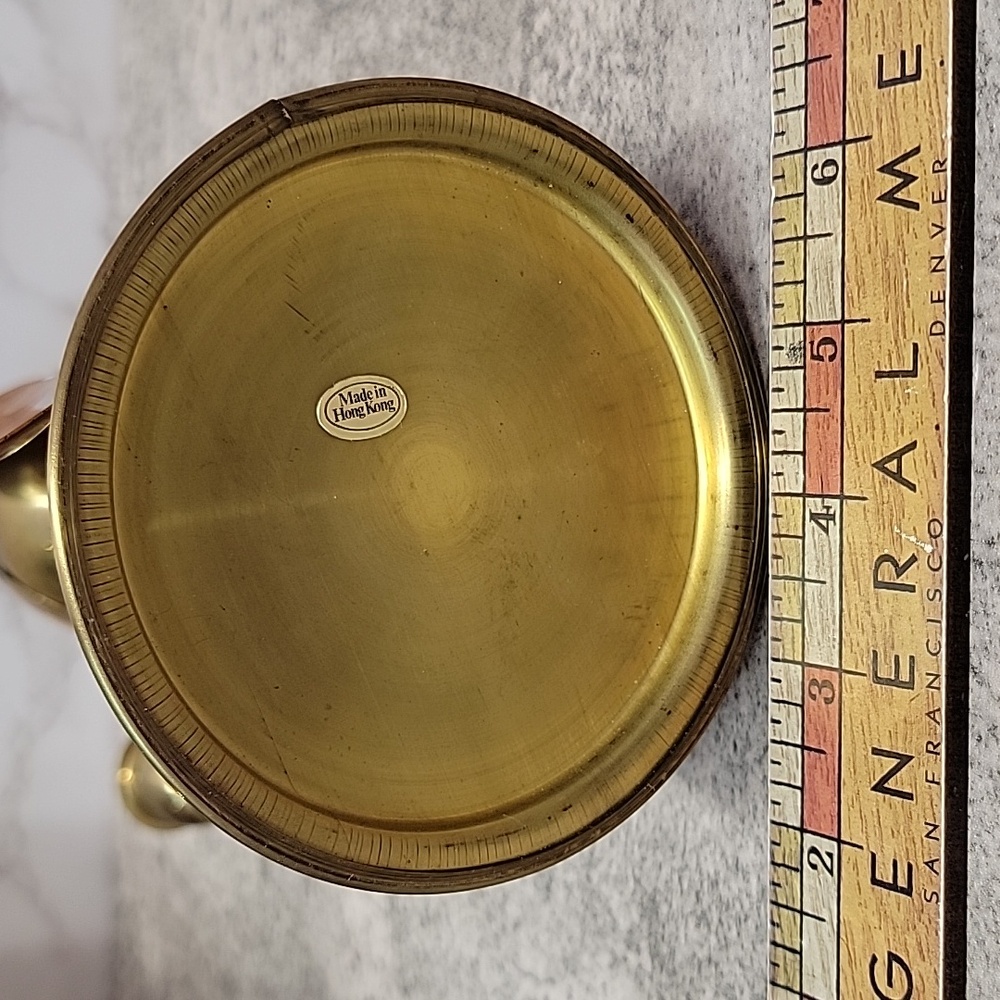 Vintage Brass and Copper Christmas Angel Candle Holder Made in Hong Kong - Picture 7 of 7